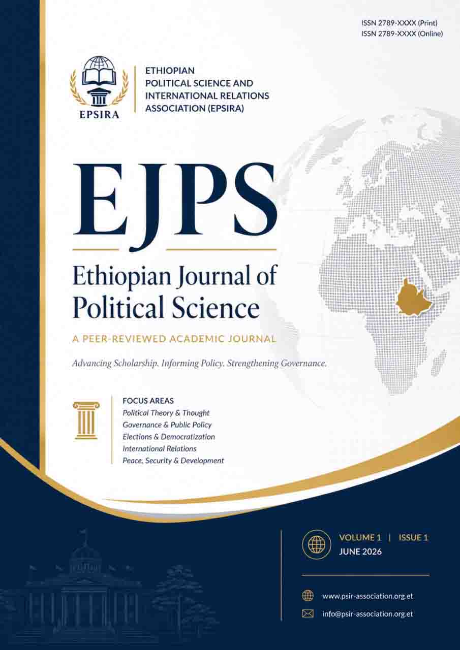 Cover of the Ethiopian Journal of Political Science published by EPSIRA